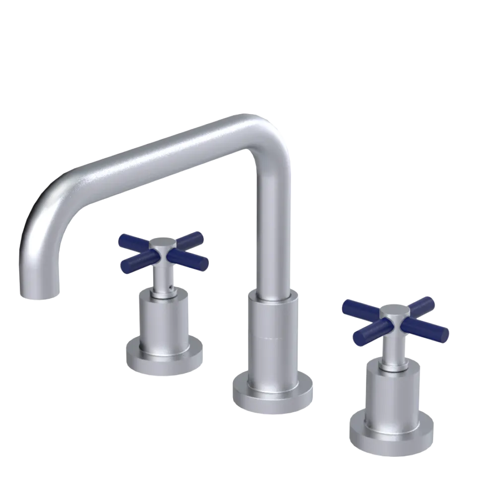 Rubinet Widespread Kitchen Set Satin Chrome