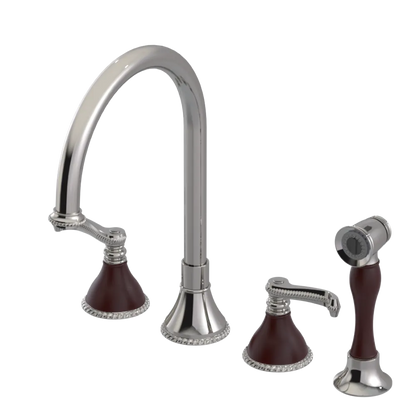 Rubinet Widespread Kitchen Set with Hand Spray Polished Nickel