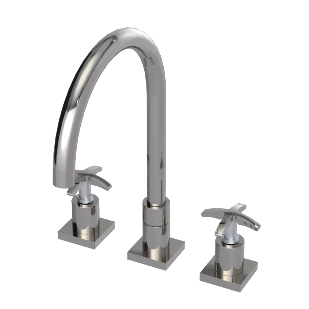 Rubinet Widespread Kitchen Set Polished Nickel