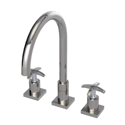 Rubinet Widespread Kitchen Set Polished Nickel
