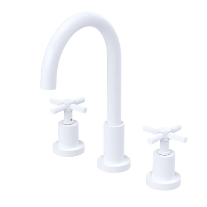 Rubinet Widespread Kitchen Set with LaSalle Spout White