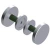 Rubinet Shower Door Knob (set) Satin Chrome