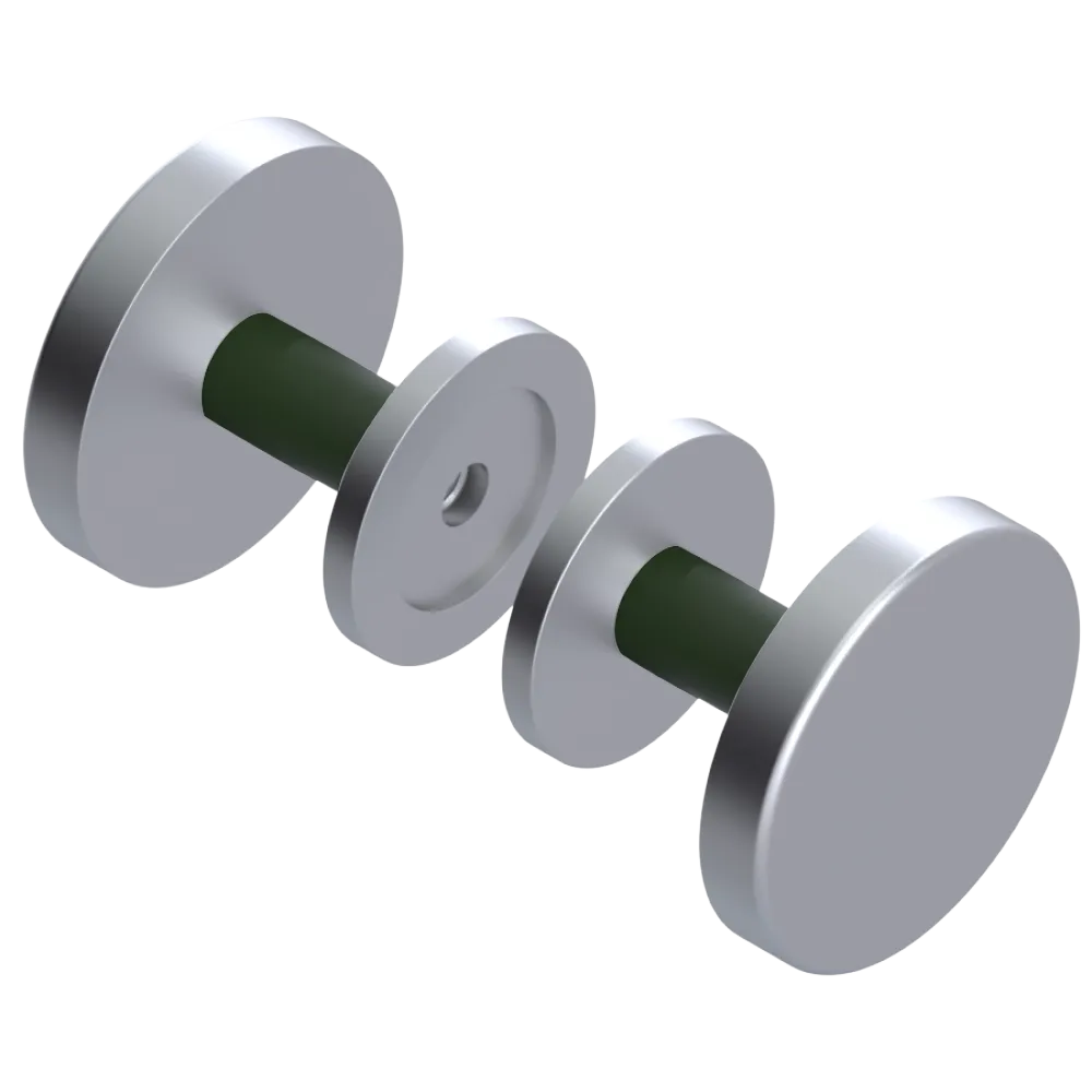 Rubinet Shower Door Knob (set) Satin Chrome