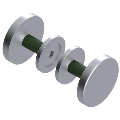 Rubinet Shower Door Knob (set) Satin Chrome