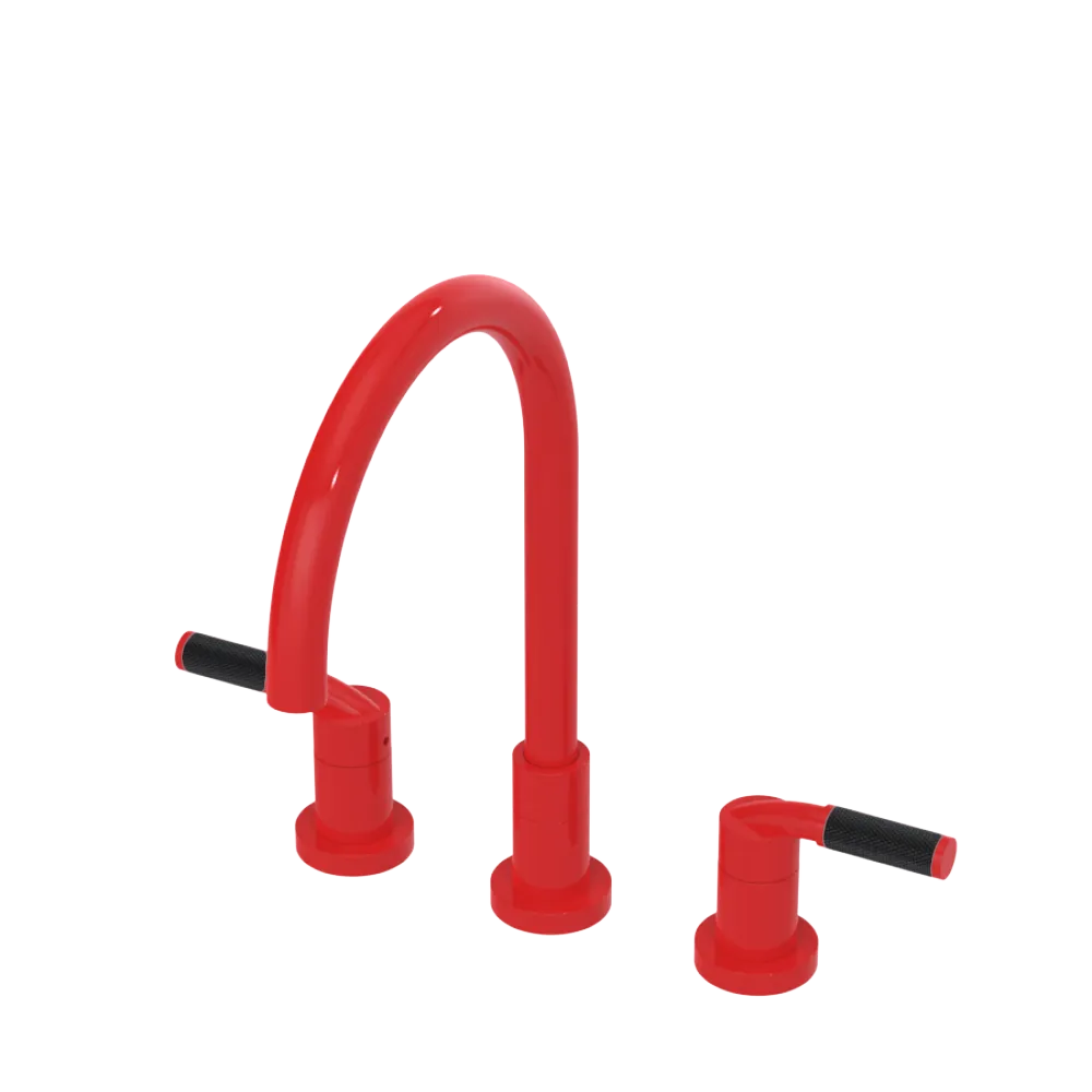 Rubinet Widespread Kitchen Set Red