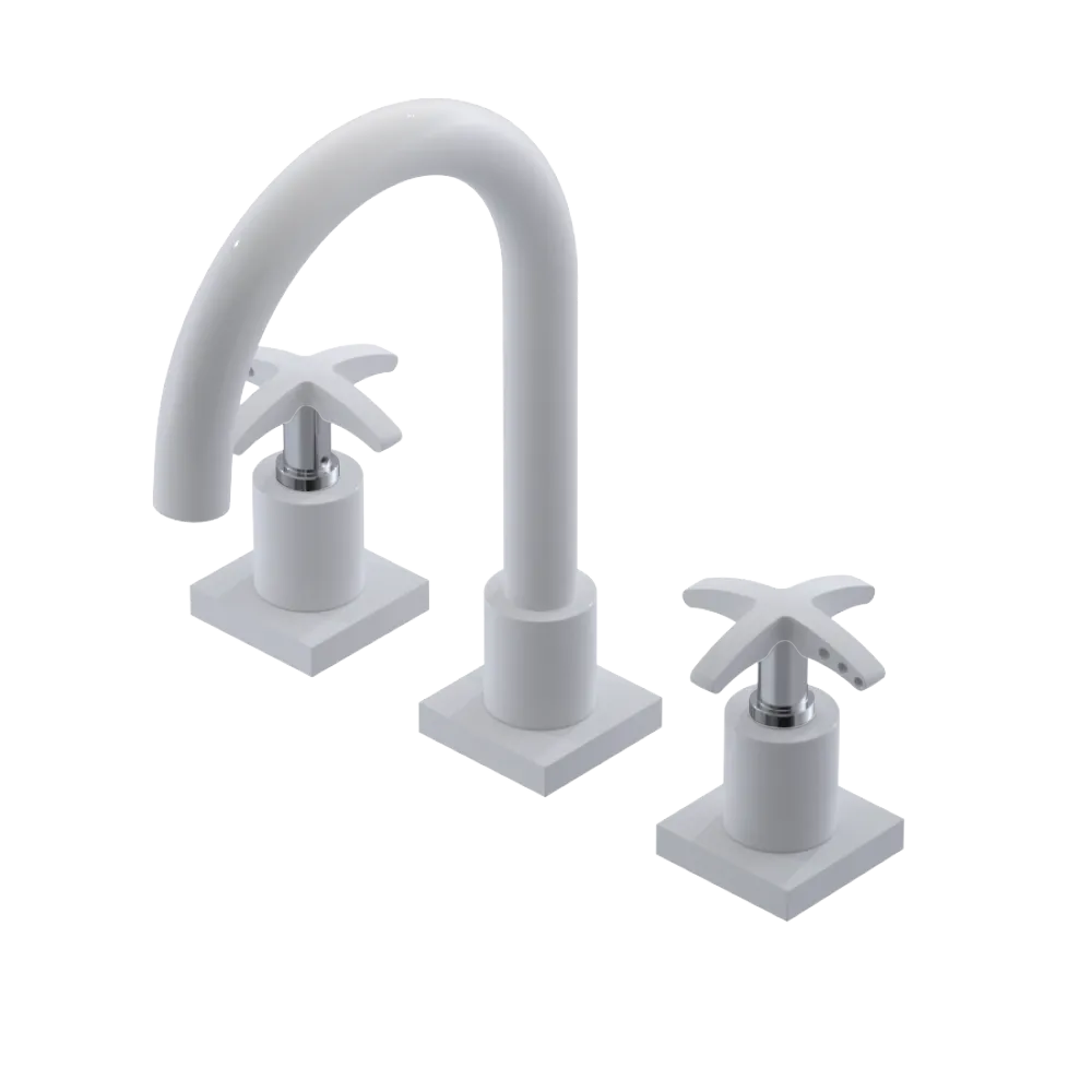 Rubinet Widespread Lav. Set. (less drain) White