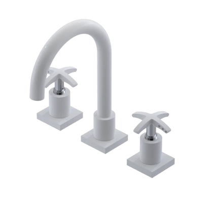 Rubinet Widespread Lav. Set. (less drain) White