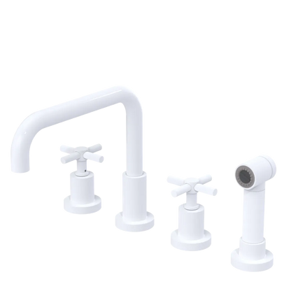 Rubinet Widespread Kitchen Set with Hand Spray White