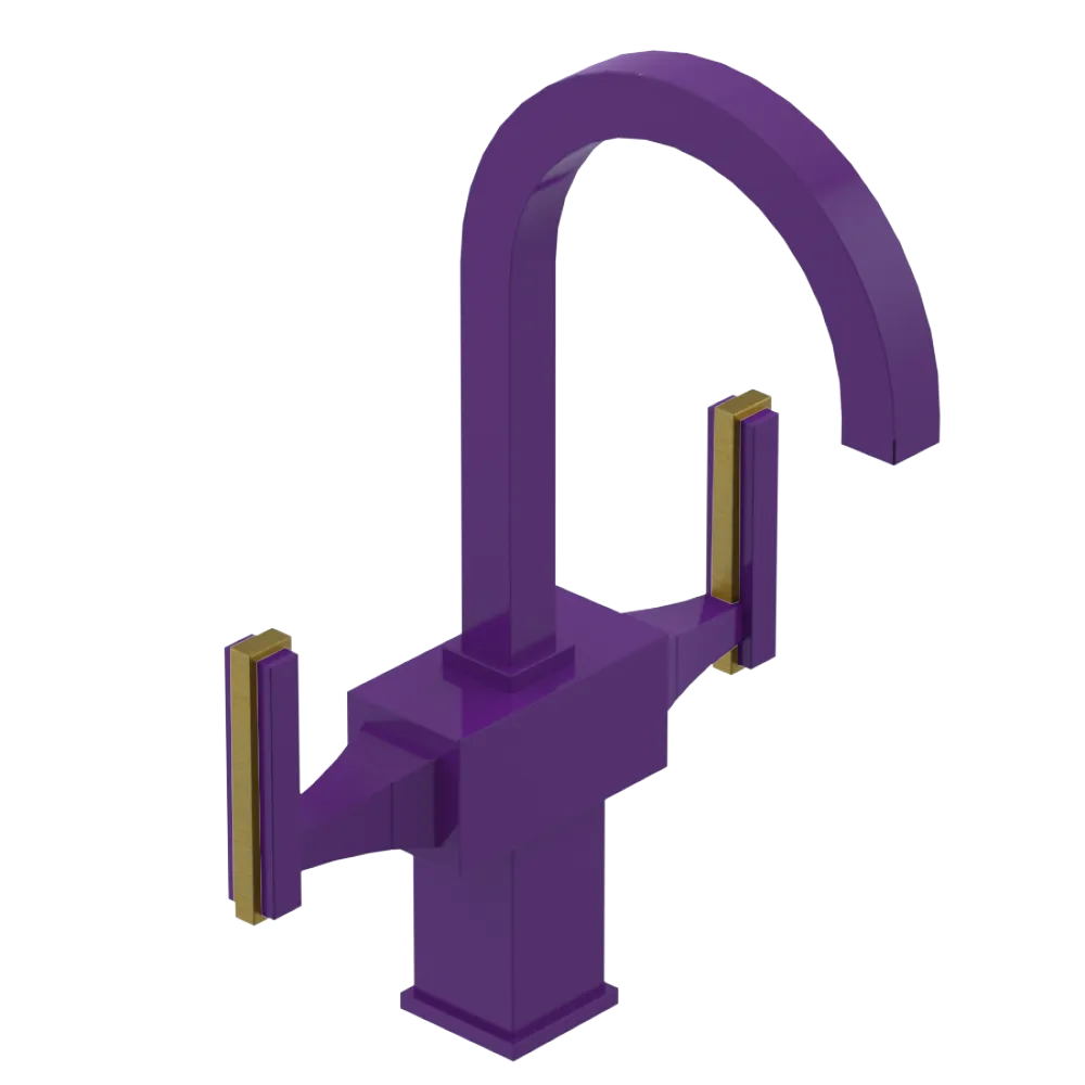 Rubinet Single Hole Dual Handle Lav. Set. (less drain) Purple Haze