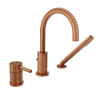 Baril 3-piece tub filler with hand shower