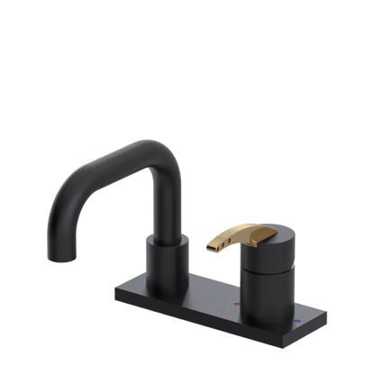 Rubinet 4" Centre Single Control Lav. Set. with Genesis spout (less drain) Matt Black