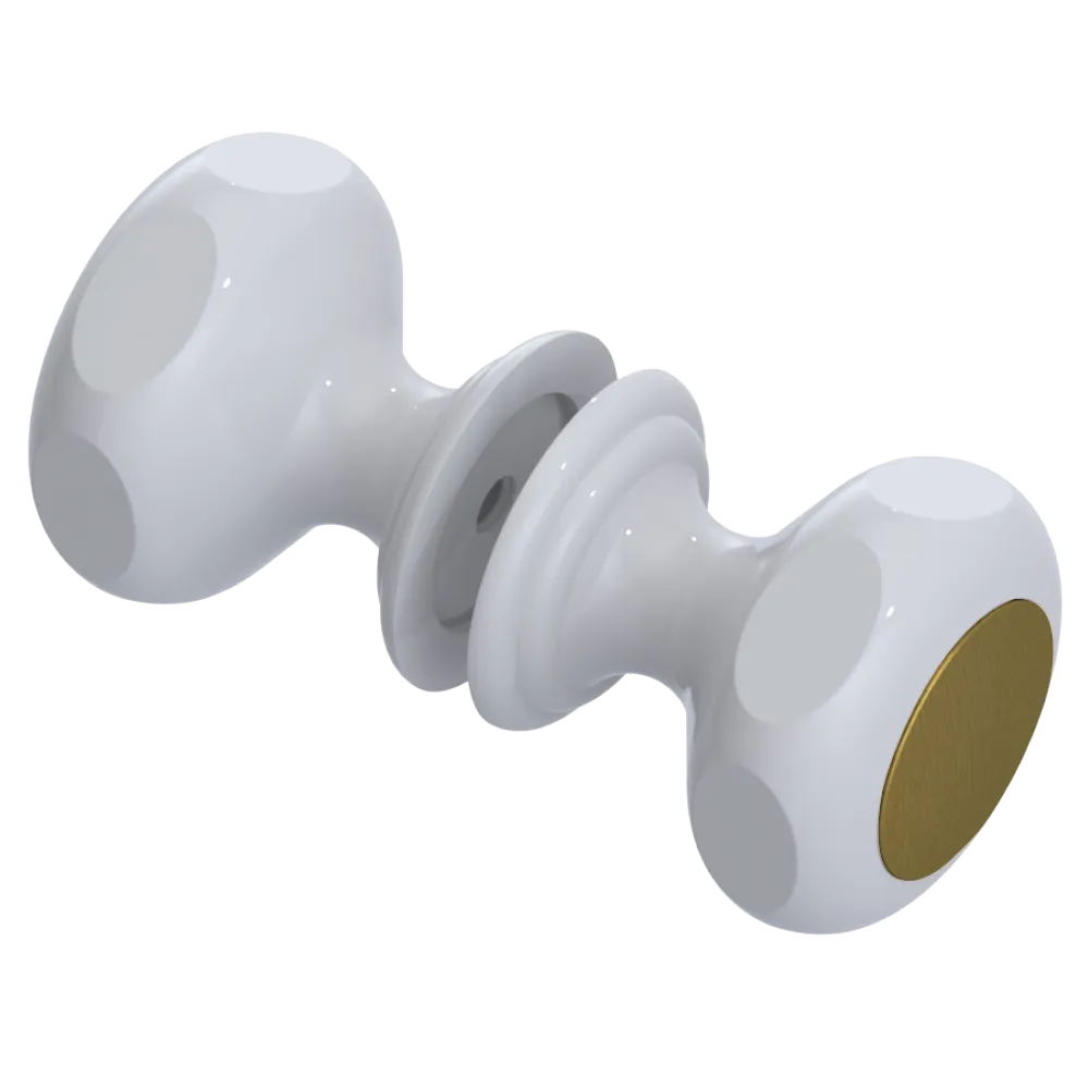 Rubinet Shower Door Knob (set) White