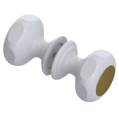 Rubinet Shower Door Knob (set) White