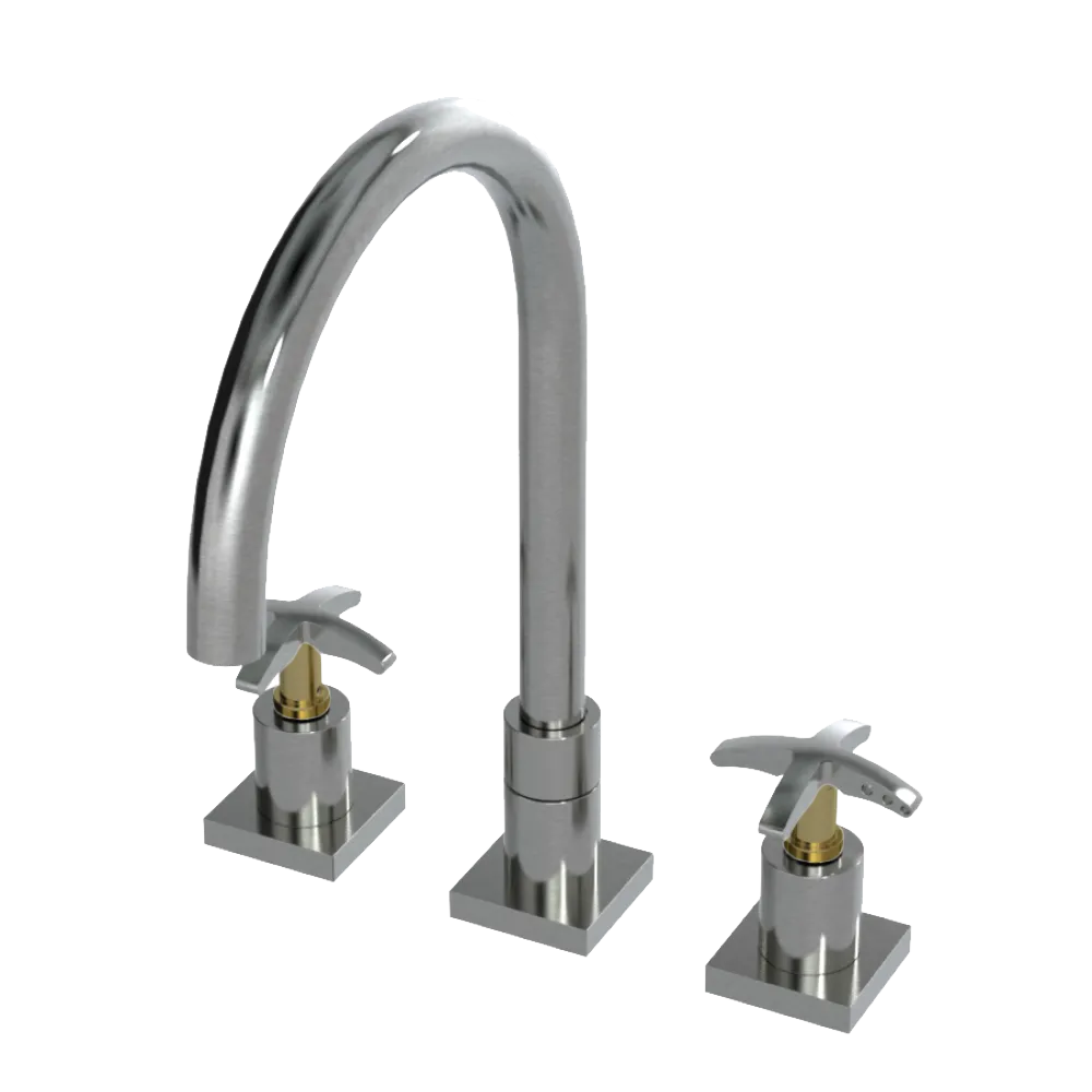 Rubinet Widespread Kitchen Set Satin Nickel
