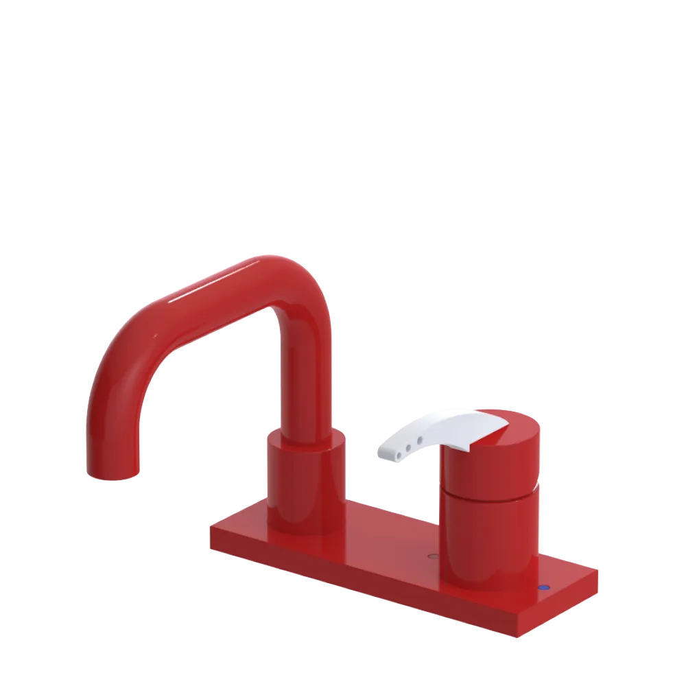 Rubinet 4" Centre Single Control Lav. Set. with Genesis spout (less drain) Red