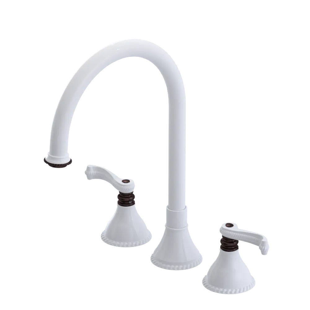 Rubinet Widespread Kitchen Set White