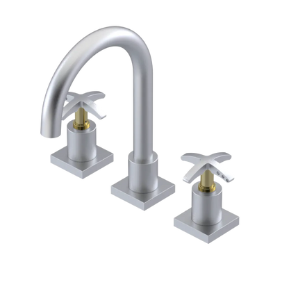 Rubinet Widespread Lav. Set. (less drain) Satin Chrome