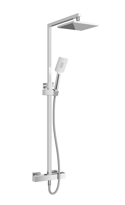 Baril Complete thermostatic shower kit on square column