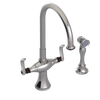 Rubinet Two Handle Single Hole Kitchen Set with Hand Spray Polished Nickel