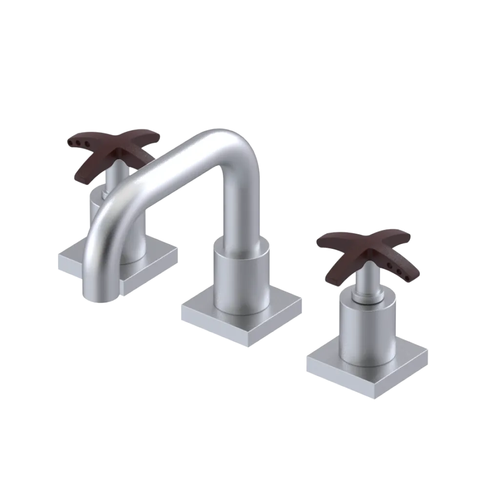 Rubinet Widespread Lav. Set. with Genesis spout (less drain) Satin Chrome