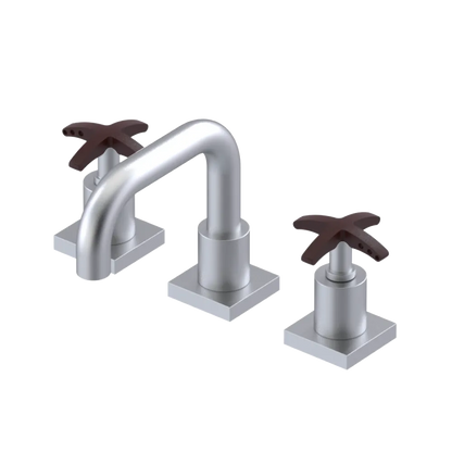 Rubinet Widespread Lav. Set. with Genesis spout (less drain) Satin Chrome