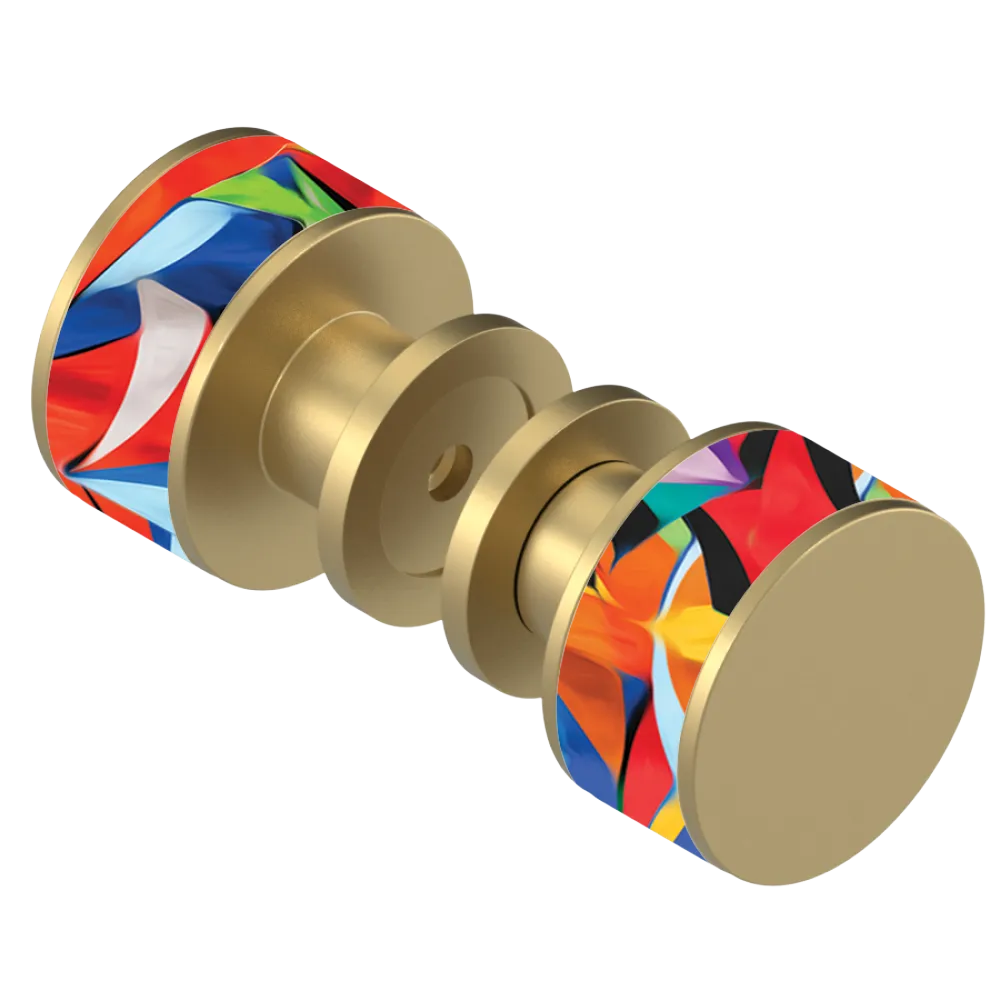 Rubinet Shower Door Knob (set) Satin Brass