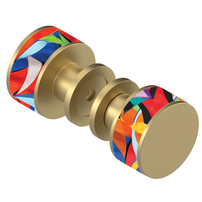 Rubinet Shower Door Knob (set) Satin Brass