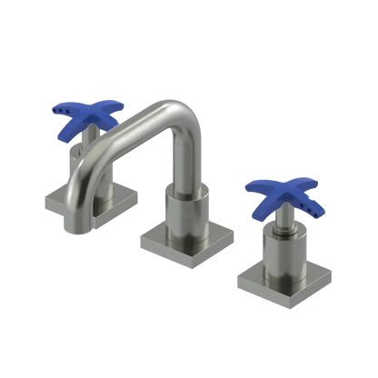Rubinet Widespread Lav. Set. with Genesis spout (less drain) Satin Nickel