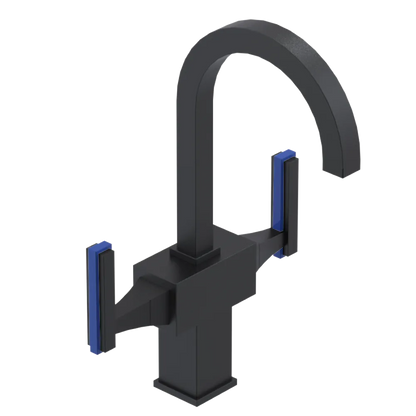 Rubinet Single Hole Dual Handle Lav. Set. (less drain) Matt Black