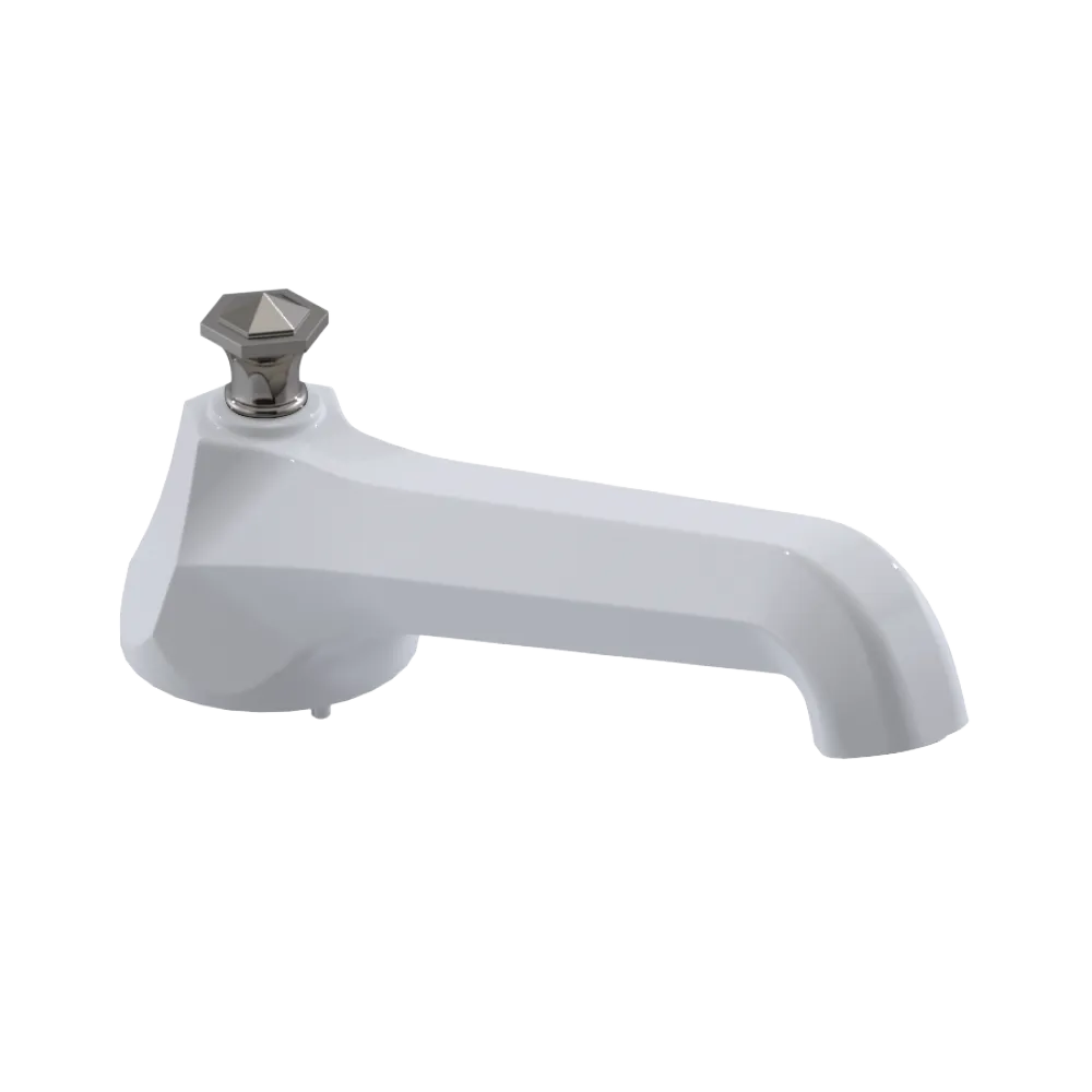 Rubinet Tub Filler Spout Deck Mount White