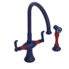 Rubinet Two Handle Single Hole Kitchen Set with Hand Spray Midnight Blue