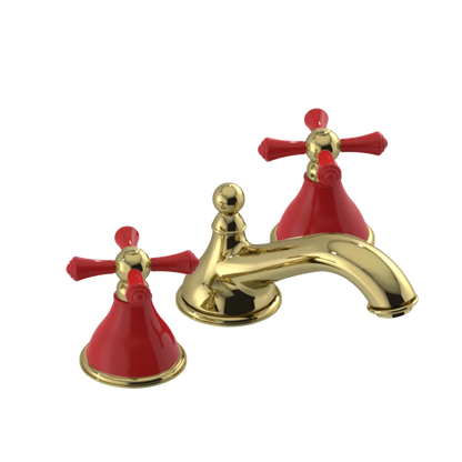 Rubinet Widespread Lav. Set. (less drain) Natural Brass