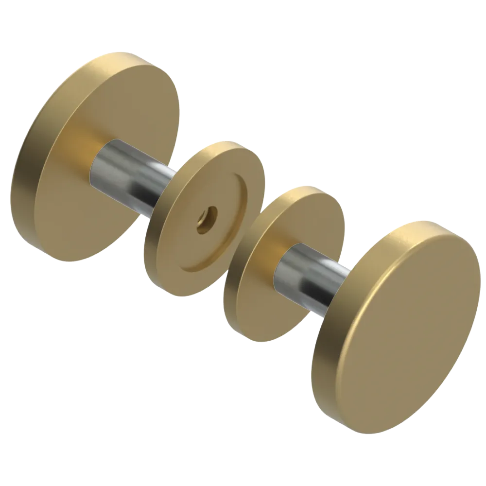 Rubinet Shower Door Knob (set) Satin Brass
