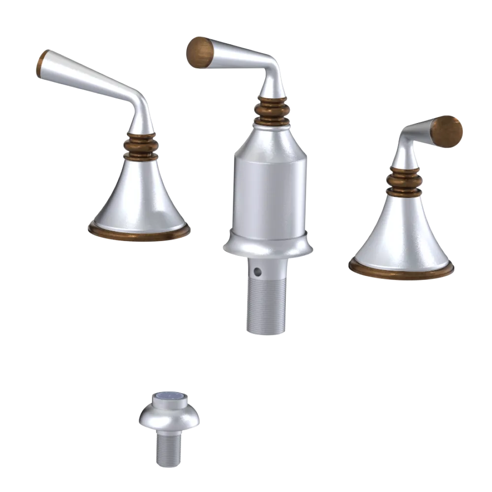 Rubinet Bidet Fitting with Spray, Diverter, and Vacum Breaker (Less Drain) Satin Chrome