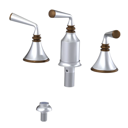 Rubinet Bidet Fitting with Spray, Diverter, and Vacum Breaker (Less Drain) Satin Chrome
