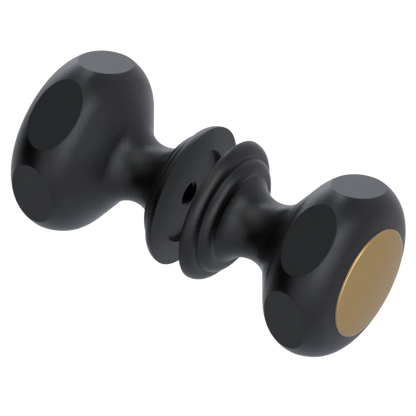 Rubinet Shower Door Knob (set) Matt Black