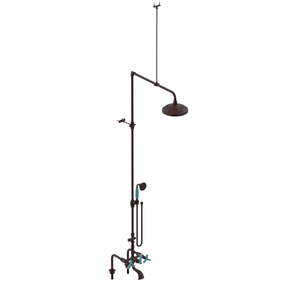Rubinet Deck Mount Tub & Shower with Hand Held Shower Bordeaux