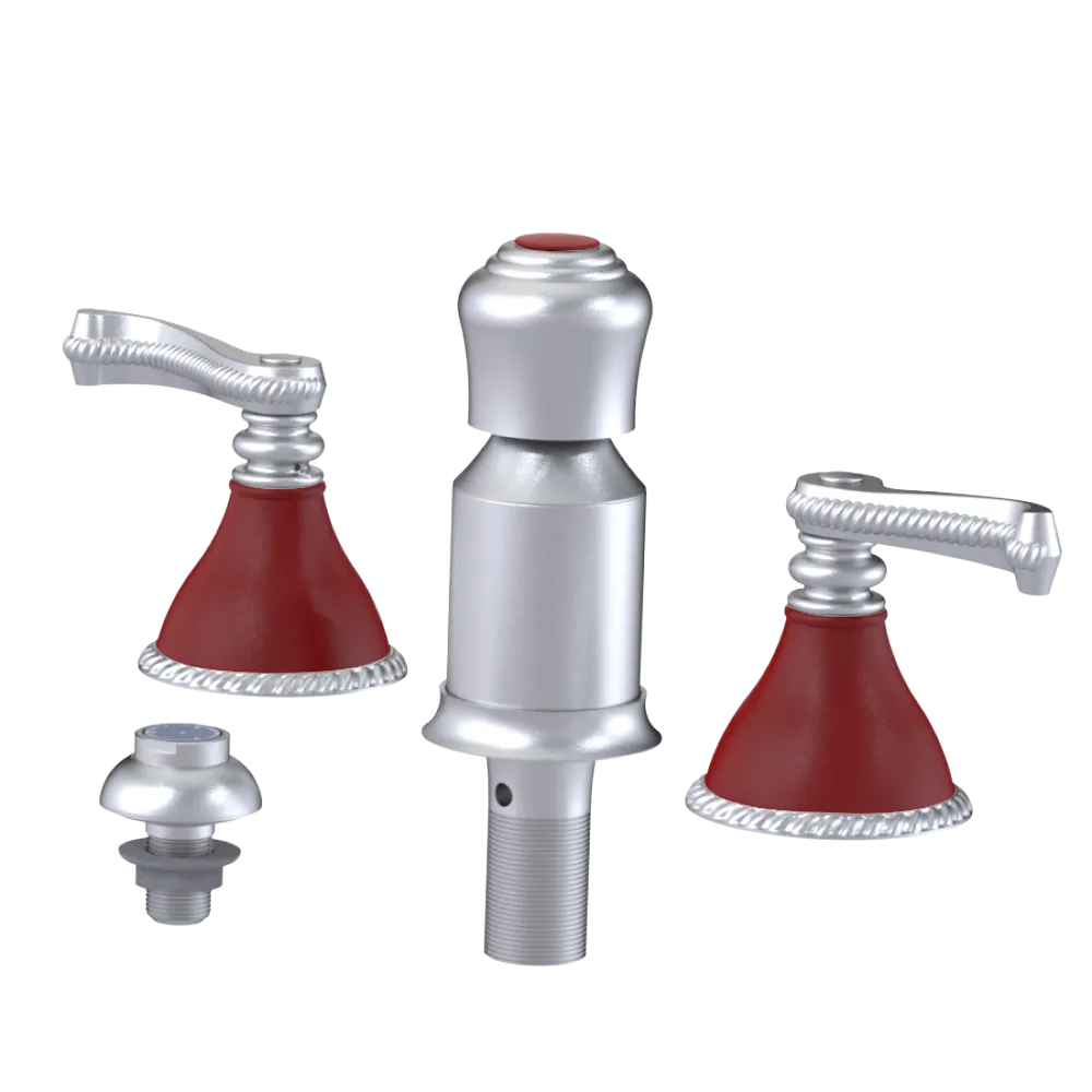 Rubinet Bidet Fitting with Spray, Diverter, and Vacum Breaker (Less Drain) Satin Chrome