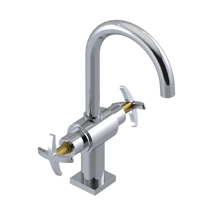 Rubinet Single Hole Dual Handle Lav. Set. (less drain) Chrome