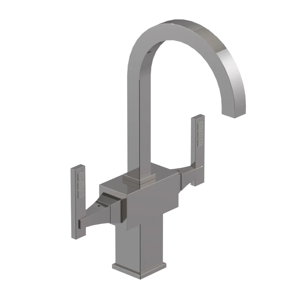 Rubinet Single Hole Dual Handle Lav. Set. (less drain) Polished Nickel