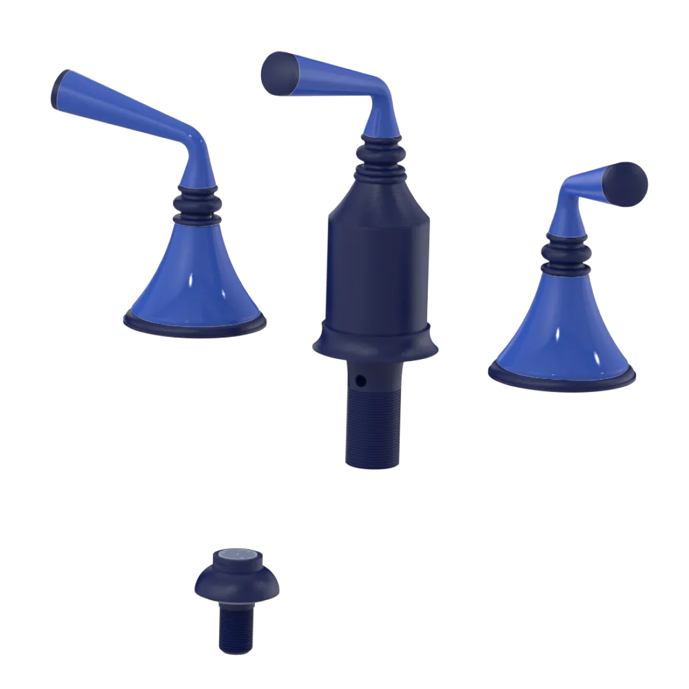 Rubinet Bidet Fitting with Spray, Diverter, and Vacum Breaker (Less Drain) Midnight Blue