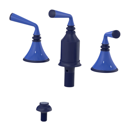 Rubinet Bidet Fitting with Spray, Diverter, and Vacum Breaker (Less Drain) Midnight Blue