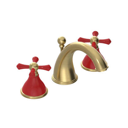Rubinet Widespread Lav. Set. (less drain) Satin Brass