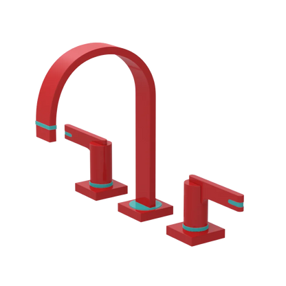 Rubinet Widespread Lav. Set. (less drain) Red