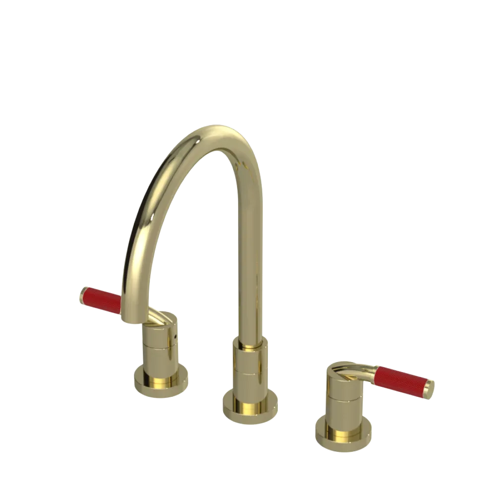 Rubinet Widespread Kitchen Set Gold