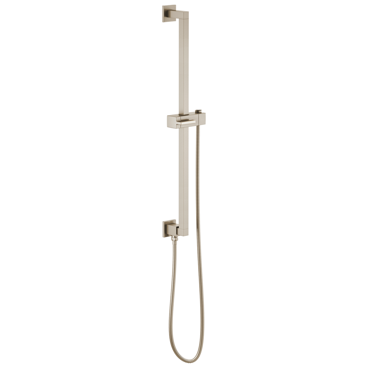 Essential Shower Series Linear Square Slide Bar With Hose - Brilliance® Brushed Nickel