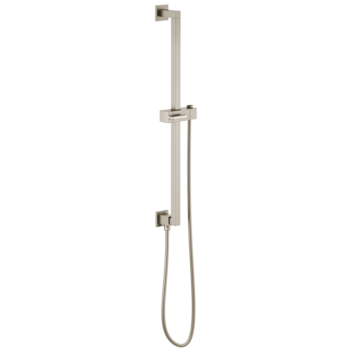 Essential Shower Series Linear Square Slide Bar With Hose - Brilliance® Luxe Nickel®