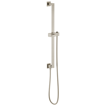 Essential Shower Series Linear Square Slide Bar With Hose - Brilliance® Luxe Nickel®