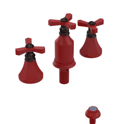 Rubinet Bidet Fitting with Spray, Diverter, and Vacum Breaker (Less Drain) Maroon