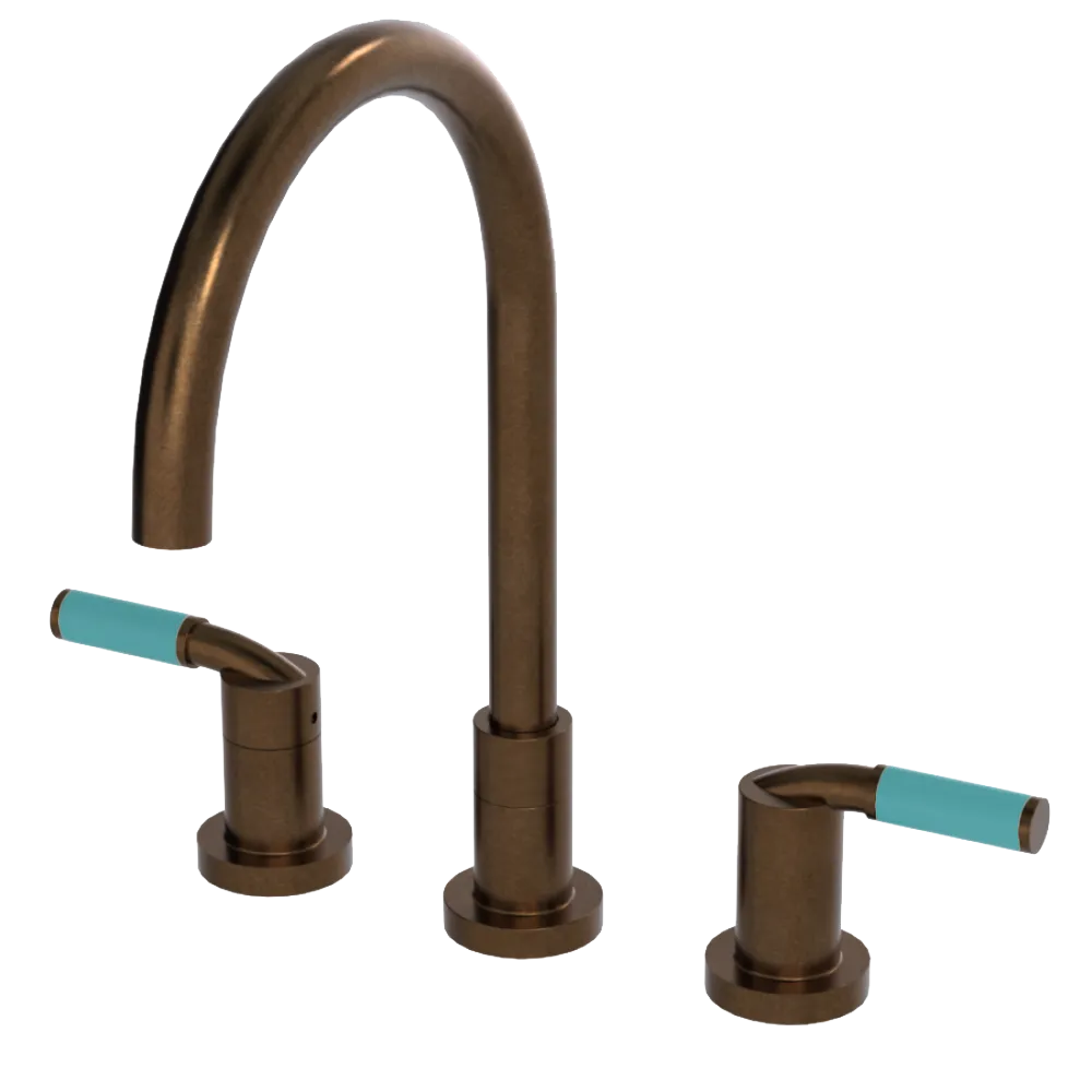 Rubinet Widespread Kitchen Set Tuscan Brass